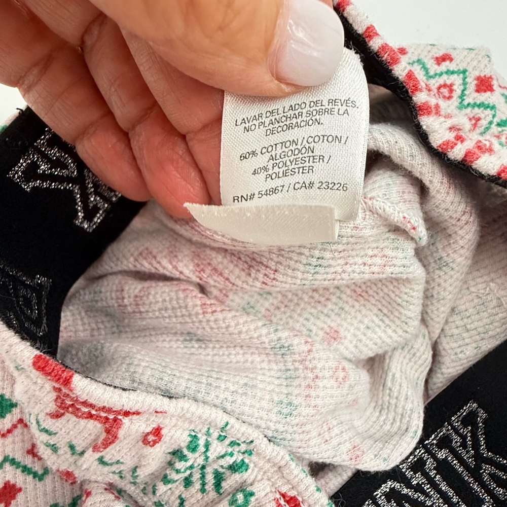 Victoria’s Secret PINK Christmas Thermal Shorts XS Holiday Pajama Lounge Festive - Picture 7 of 8